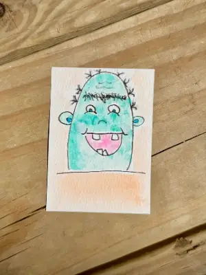 Burt | Little Weirdos Collection aceo art card thumbnail 2
