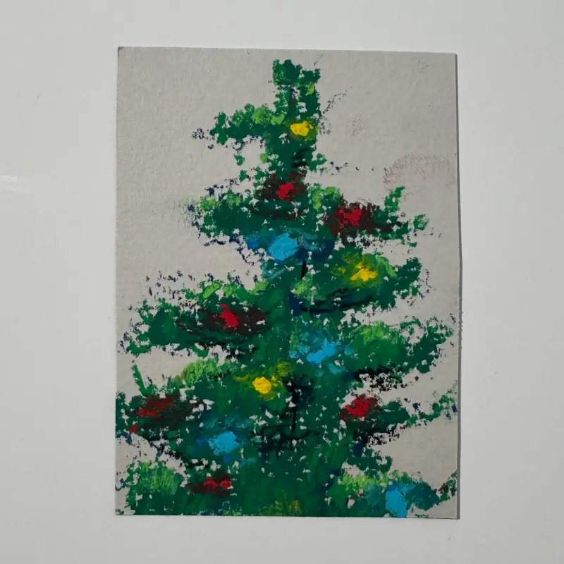 Summer Christmas aceo art card