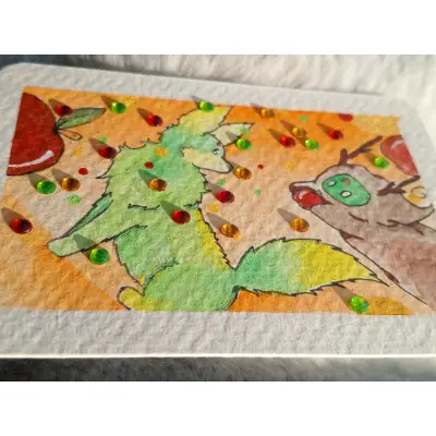 Apples and Gemstones aceo art card thumbnail 4