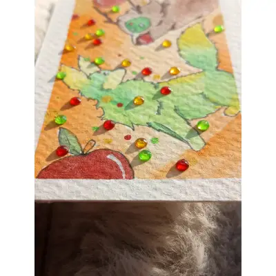Apples and Gemstones aceo art card thumbnail 3