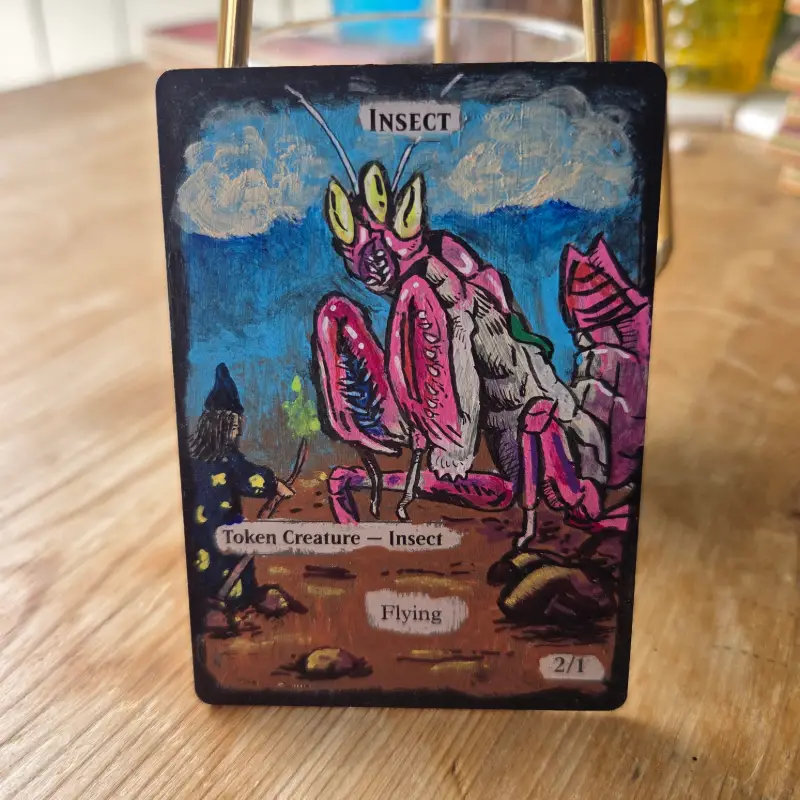 Orchid Mantis MTG Magic the Gathering Token aceo art card