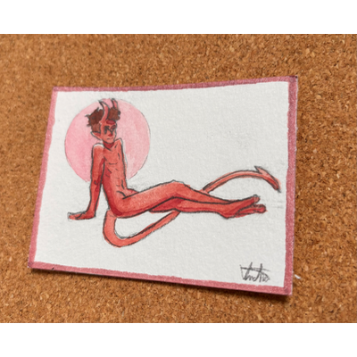 Cherry Cola aceo art card thumbnail 2