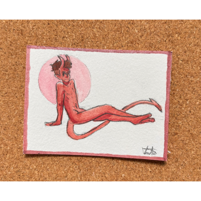 Cherry Cola aceo art card thumbnail 1