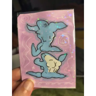 Buff shark aceo art card thumbnail 3