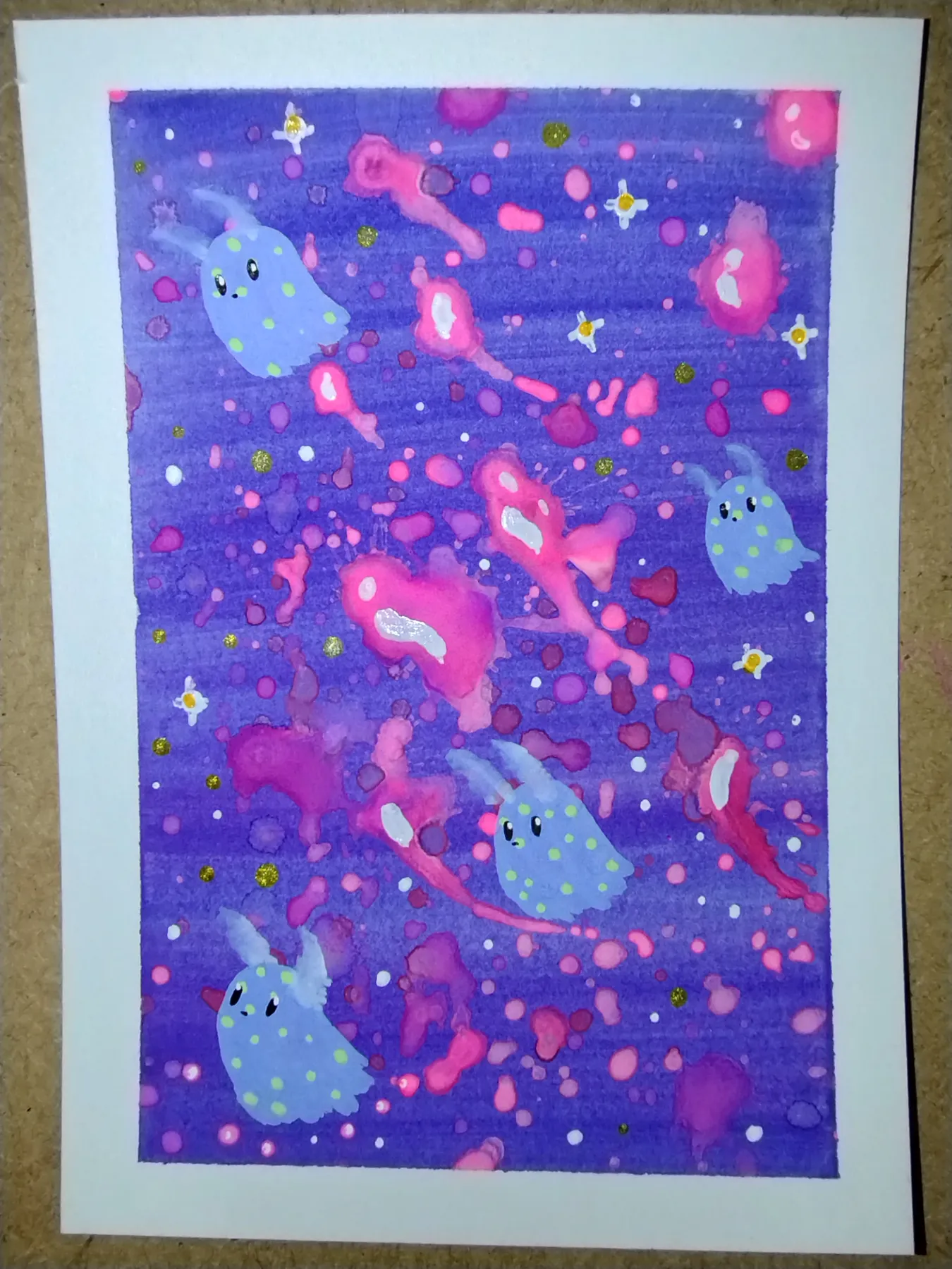 Space Splash aceo art card