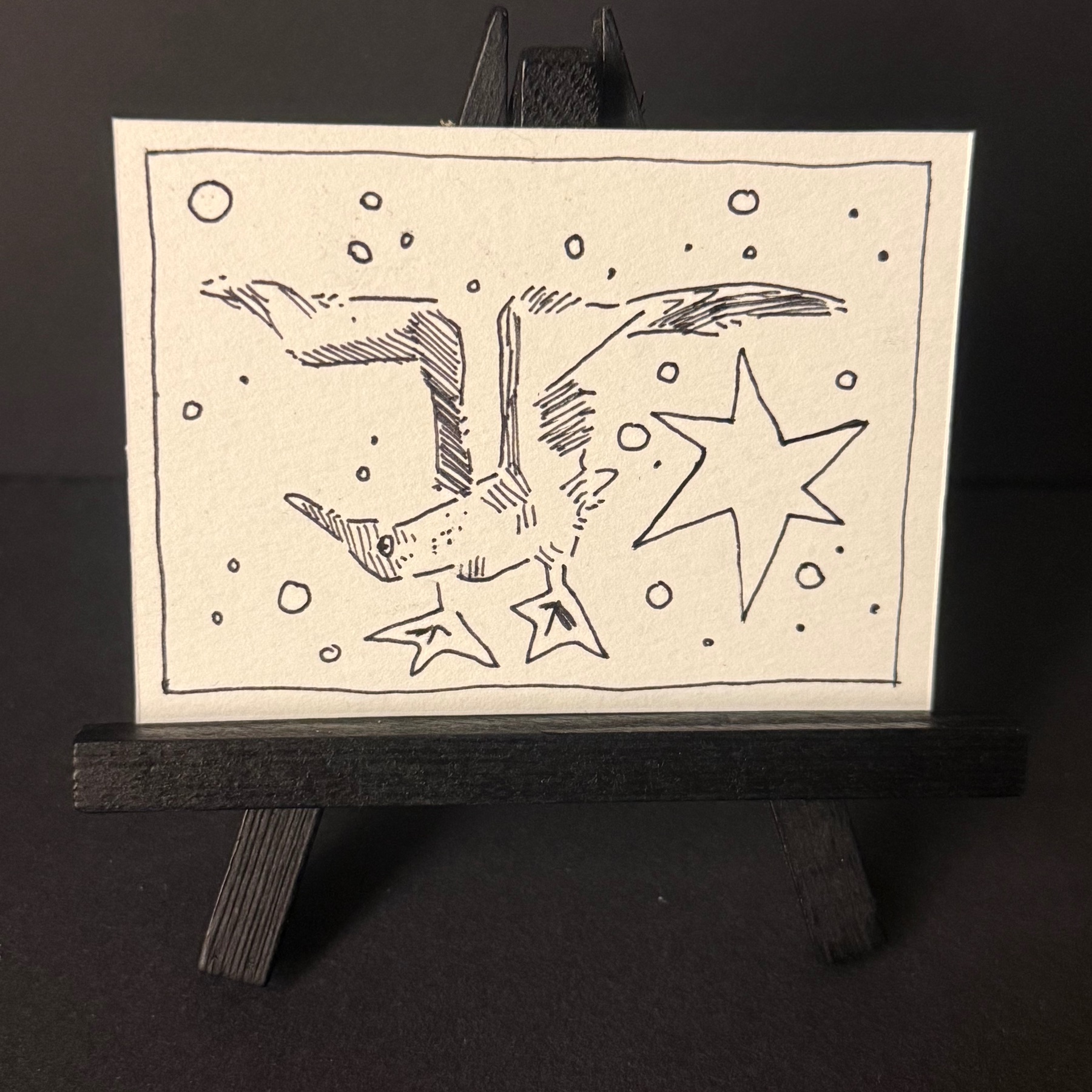 creature doodle iii aceo art card