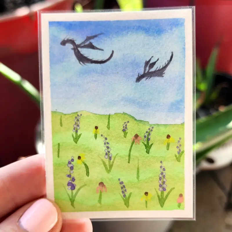 The sky is our playground aceo art card