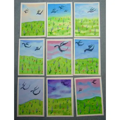 The sky is our playground aceo art card thumbnail 2