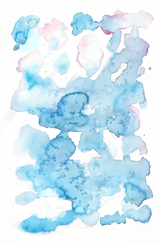 Blue abstract 2 aceo art card