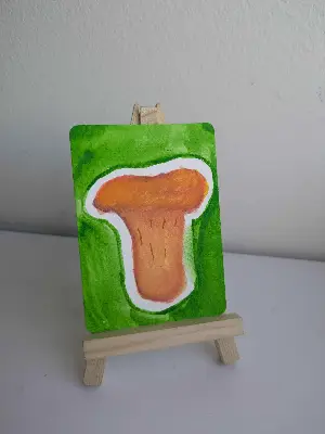 Chanterelle Mushroom aceo art card thumbnail 2