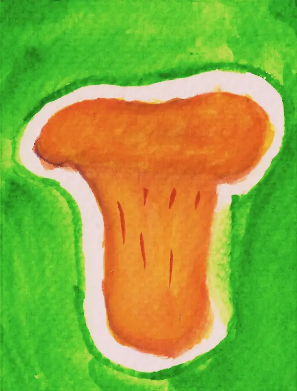 Chanterelle Mushroom aceo art card
