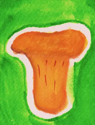 Chanterelle Mushroom aceo art card thumbnail 1