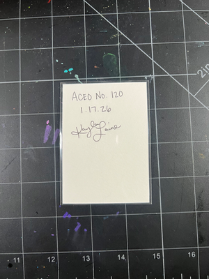 Magenta Heart Pop aceo art card thumbnail 2