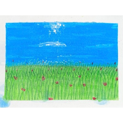 Grassy Field 5 aceo art card thumbnail 2