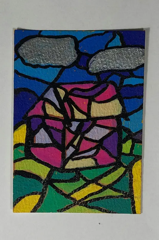 Simple Things- Inspired by John Mellencamp's "Pink Houses (America)" aceo art card