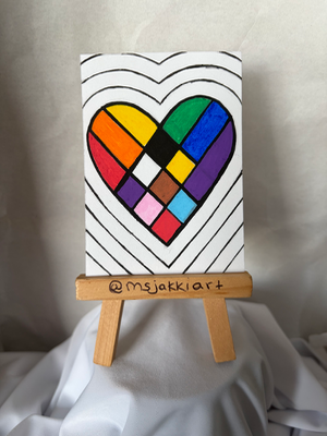 Pride Heart aceo art card thumbnail 2