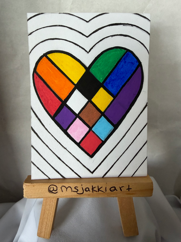 Pride Heart aceo art card