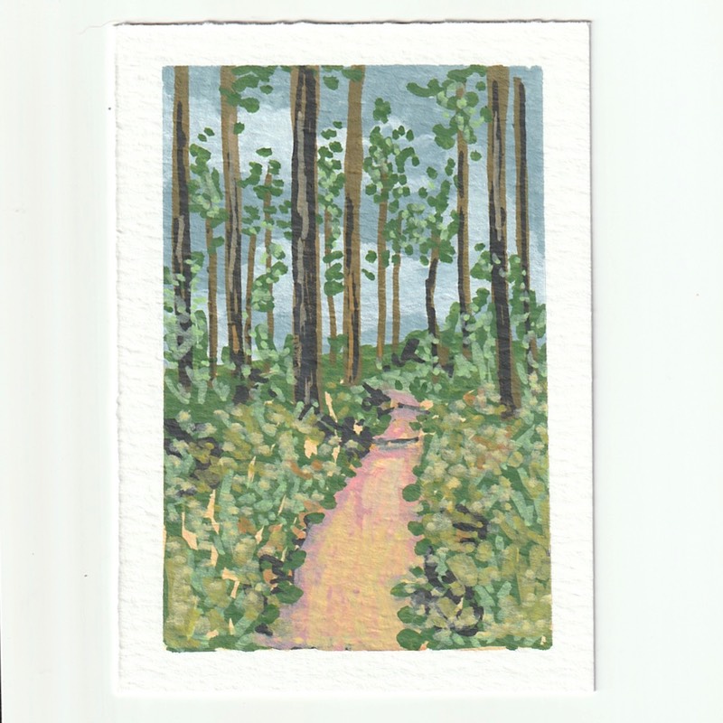 Walking Trail aceo art card