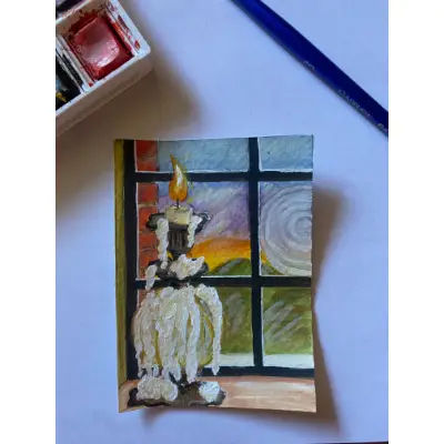 The Study No. 2 aceo art card thumbnail 2