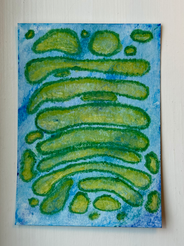 Golgi Bubbles Leafy aceo art card