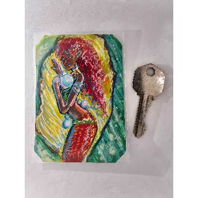 Gathering Pearls aceo art card thumbnail 2