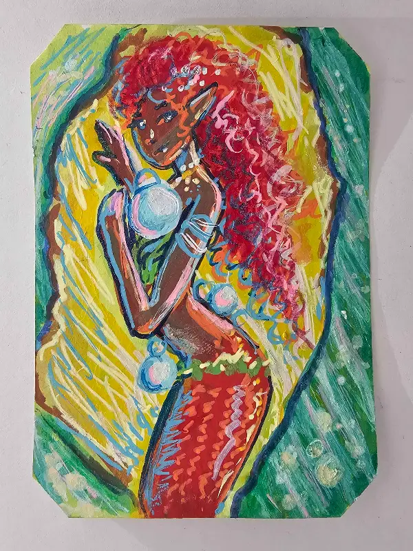 Gathering Pearls aceo art card