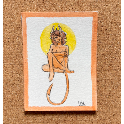 Orange aceo art card thumbnail 1