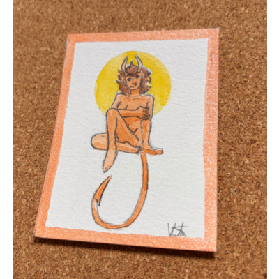 Orange aceo art card thumbnail 2
