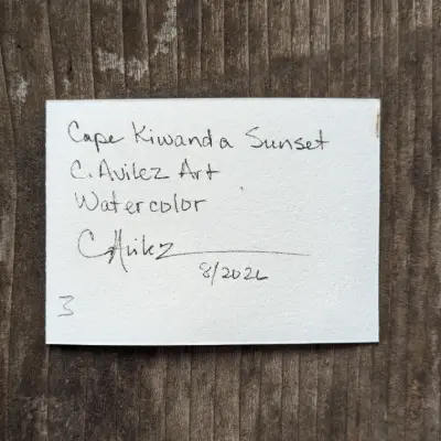 Capt Kiwanda Sunset aceo art card thumbnail 3