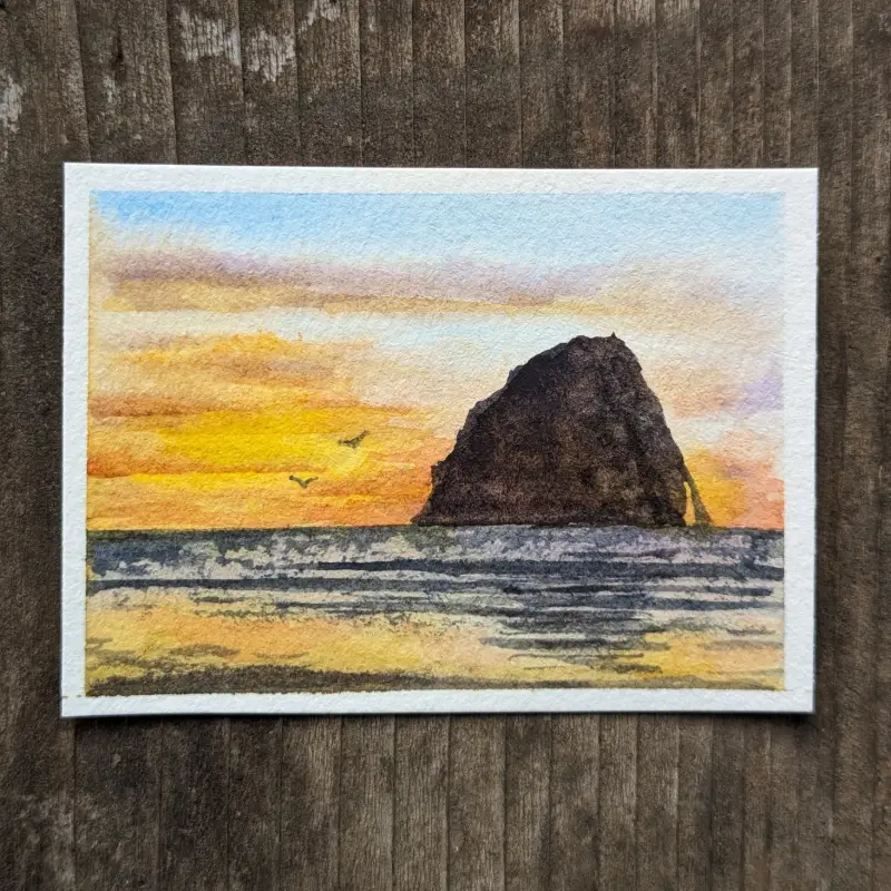 Capt Kiwanda Sunset aceo art card