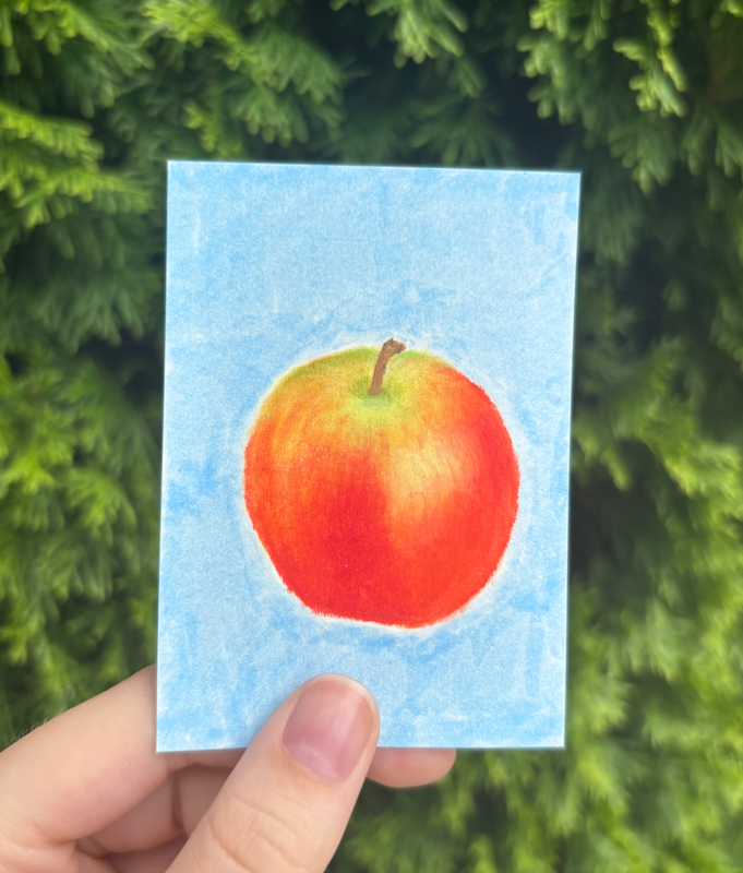 Fuji Apple (Fruits of Summer series) aceo art card