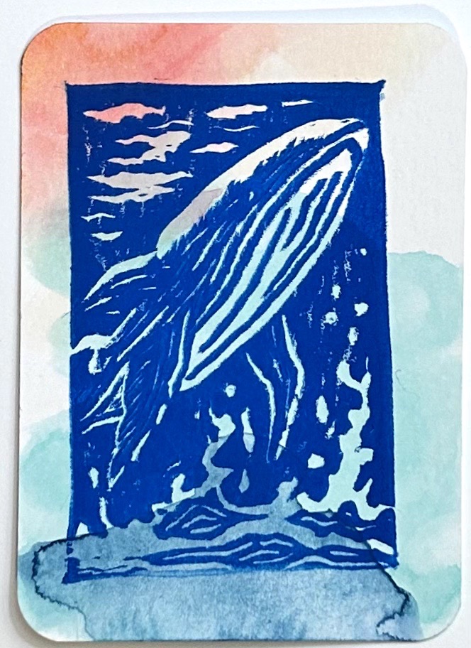 Whale 2 aceo art card