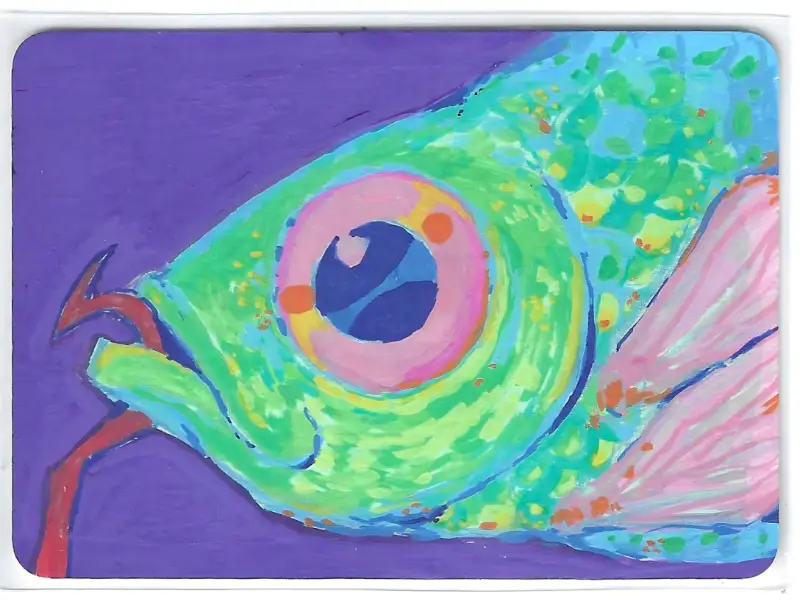 On The Hook aceo art card
