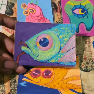 On The Hook aceo art card thumbnail 2