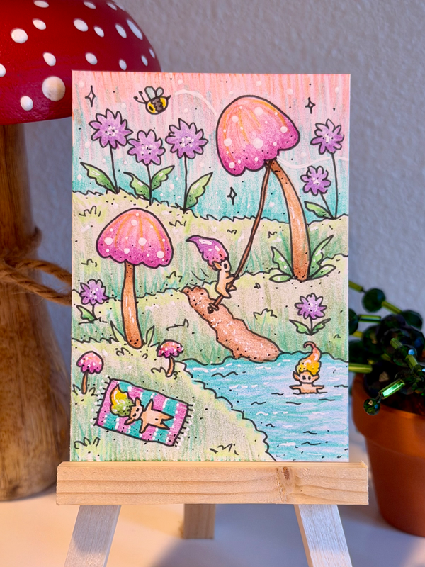 Tiny Troll Paradise aceo art card