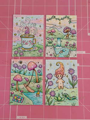 Tiny Troll Paradise aceo art card thumbnail 2