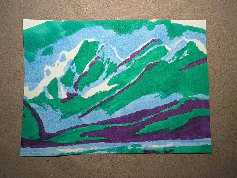 Abstract Mountain Range aceo art card
