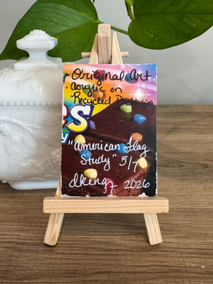 American Flag Study 5/7 aceo art card thumbnail 2