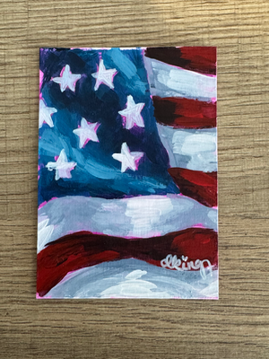 American Flag Study 5/7 aceo art card thumbnail 3