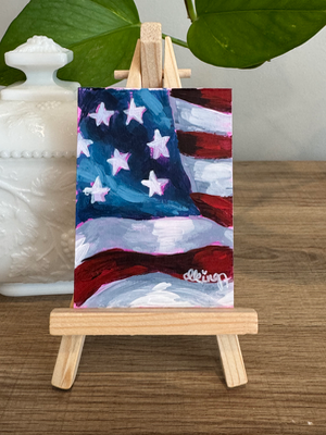 American Flag Study 5/7 aceo art card thumbnail 1