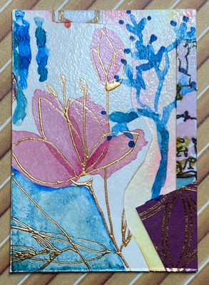 Floral Collage #9 aceo art card thumbnail 1