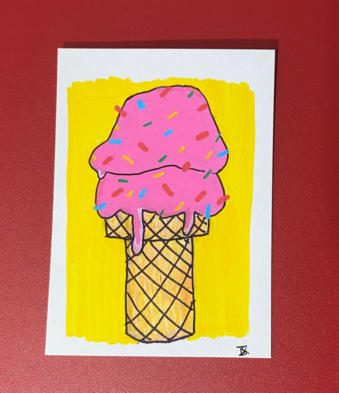 Ice cream! aceo art card