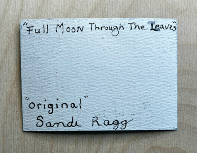 Full Moon Through the Leaves aceo art card thumbnail 2