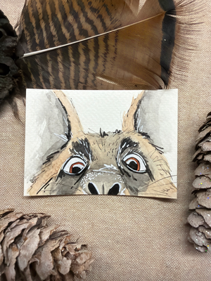 Cute begging German Shepherd ACEO by AmberInWatercolor aceo art card thumbnail 1