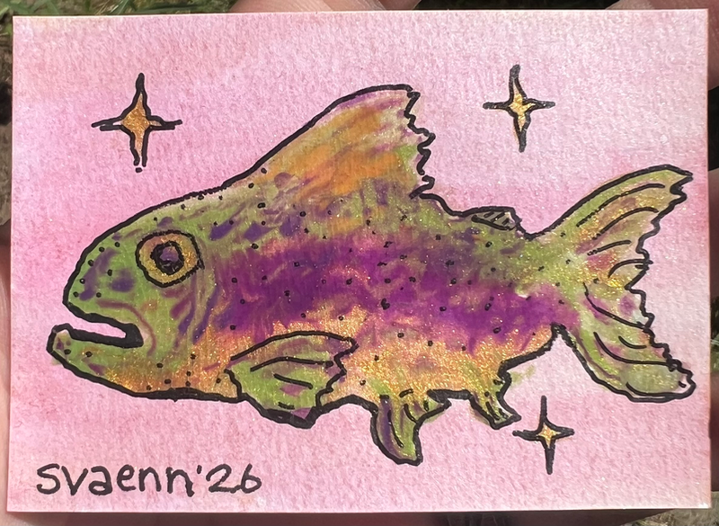 Magic Fish aceo art card