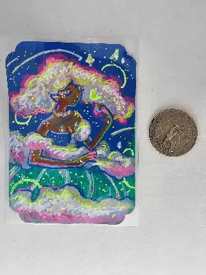 Nebula Princess aceo art card thumbnail 2
