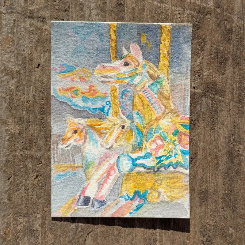 Carousel aceo art card