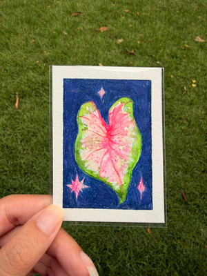 Starry Plant 03 aceo art card thumbnail 1