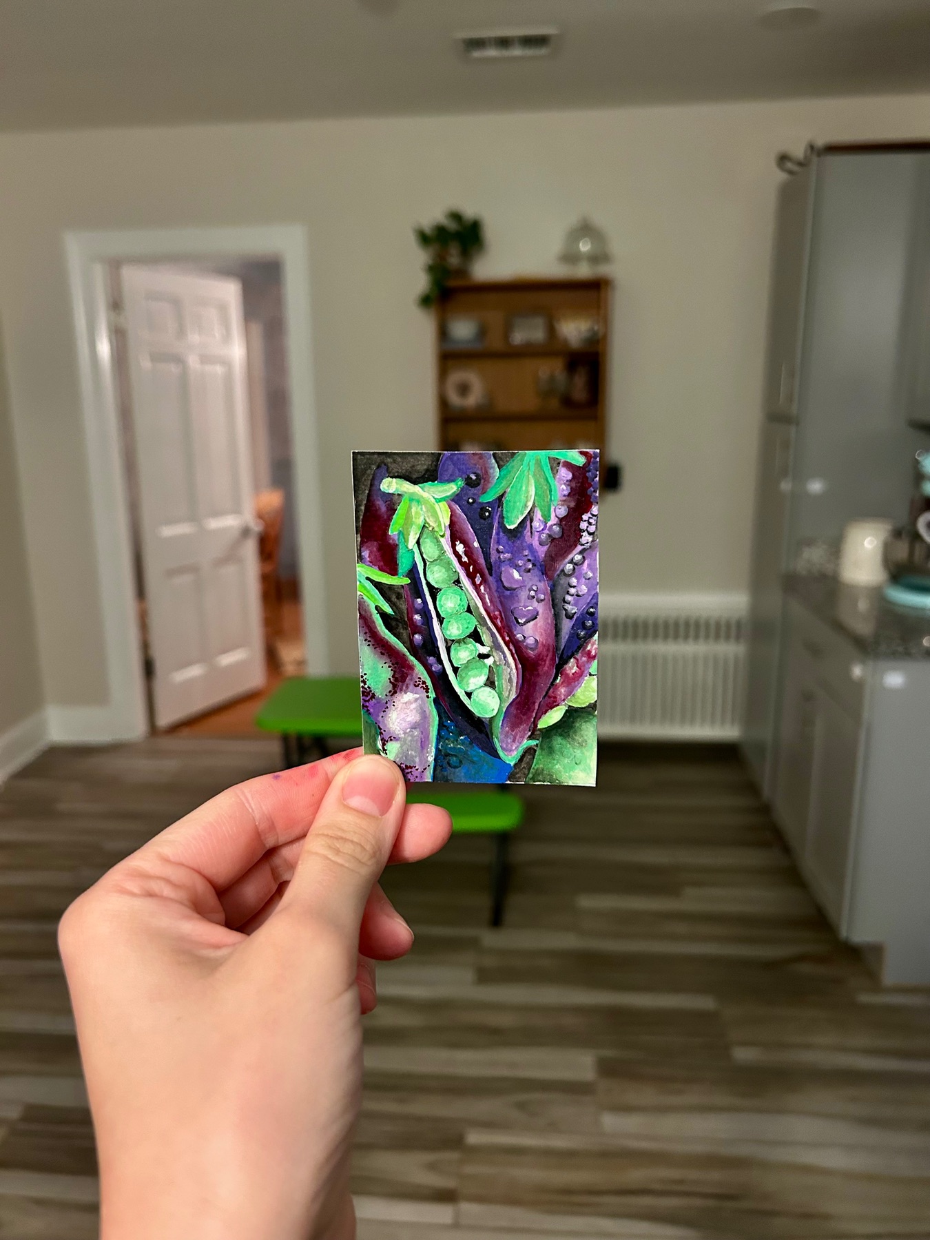 Pretty Peas aceo art card