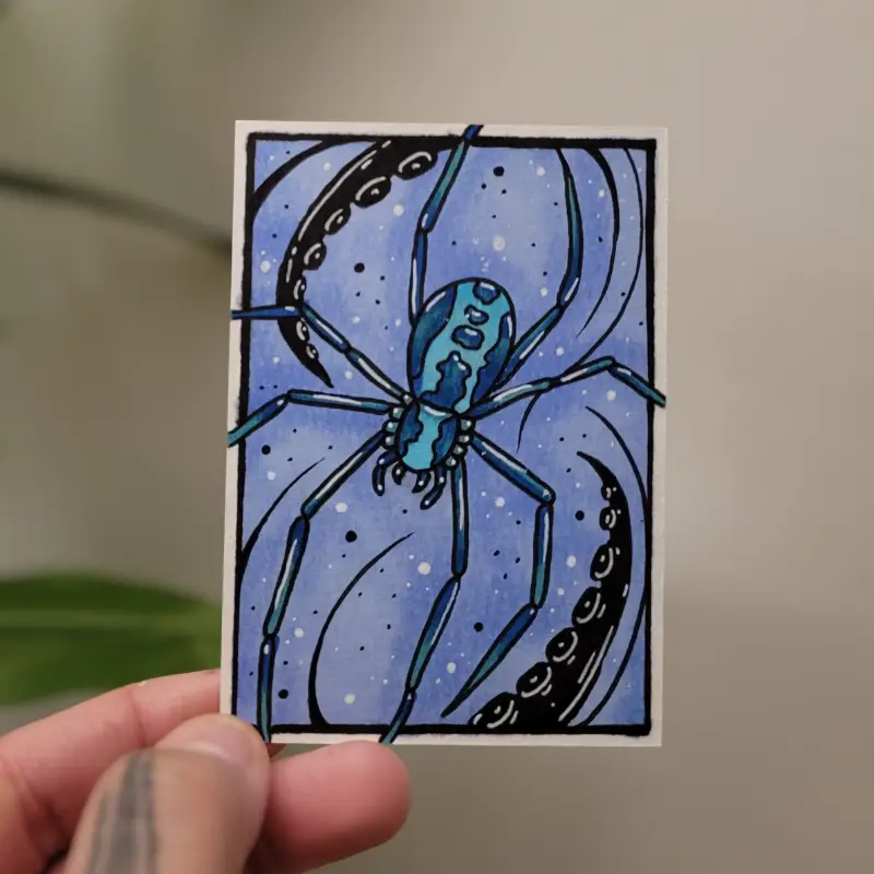 Sea Spider aceo art card